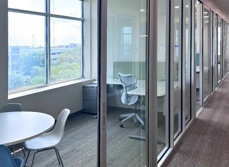 Modern open-plan cubicle installation at ESRI San Antonio office